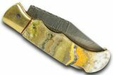 Pocket Knife with Bumblebee Jasper Inlays #370817-1